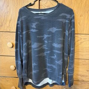 Gray Camo Long Sleeve Top